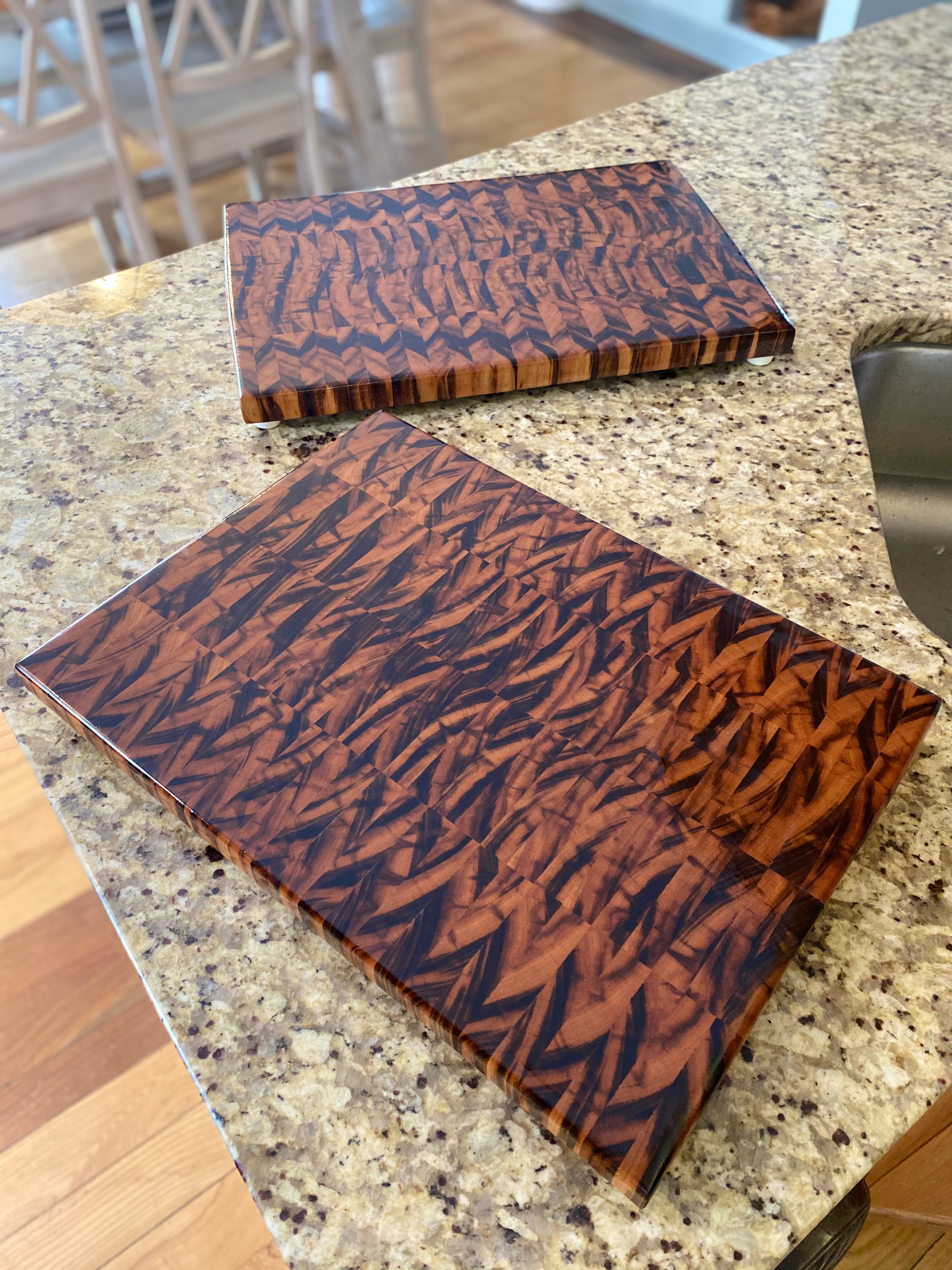 Tigerwood End-grain Cutting Board - 17''L x 12''W – Alex's Wood Works