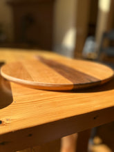 Load image into Gallery viewer, Cherry and Black Walnut Round Paddle Serving Board