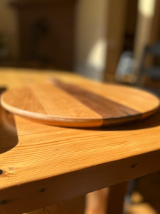 Cherry and Black Walnut Round Paddle Serving Board
